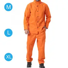 Износостойкая огнестойкая защитная одежда для сварки, комплект из двух предметов, защитная одежда для сварщика, оранжевый цвет