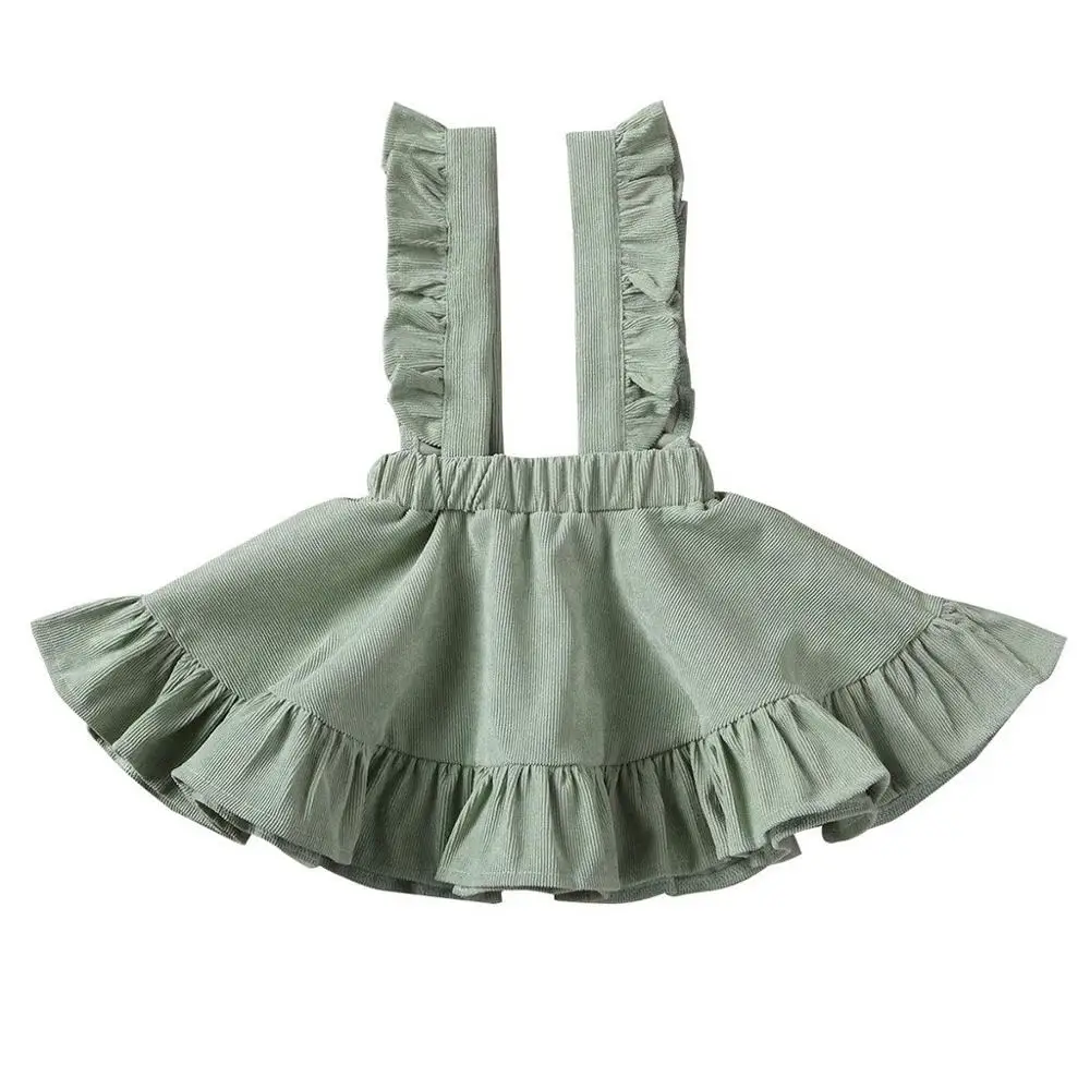 Mint Green Детская одежда для маленьких девочек с рюшами, юбка на подтяжках, комбинезоны хлопок одежда смесь выше колена - Цвет: Mint Green