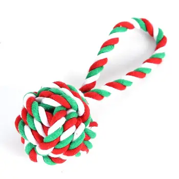 

6Pcs Christmas Element Interaction Dog Chew Rope Toys Tug of War Washable Cotton T8WE