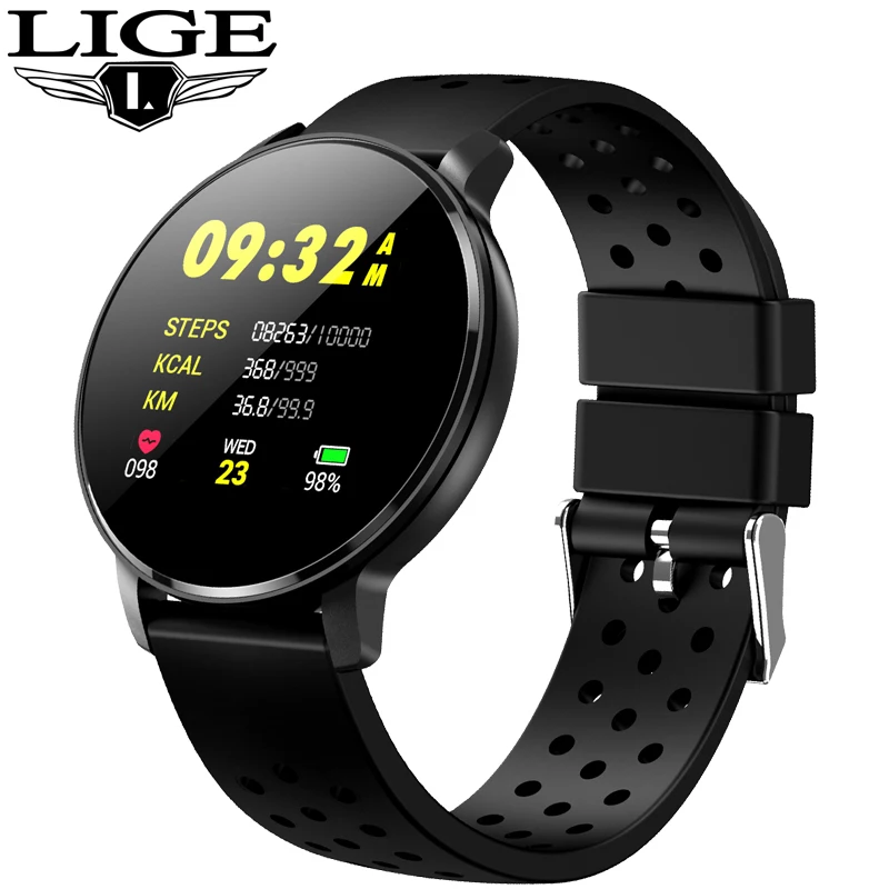 

LIGE 2019 OLED Color Screen Smart Band Blood Pressure Fitness Tracker Watch Heart Rate Sleep Monitor Smart Sport Watch Relogio