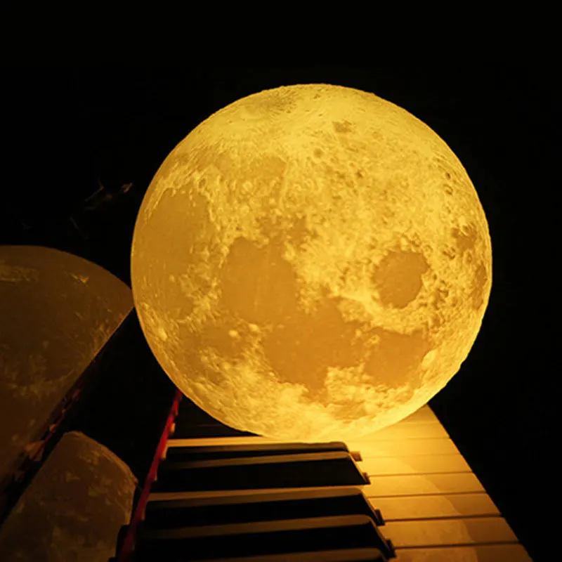 Лунный свет многоцветный домашний декор настольная лампа 3D принт луна лампа яркость батареи 11 см идеальный подарок земля творческая личность