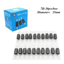 20 шт 7D ручки для татуировки 25 мм черные тубы одноразовые силиконовые ручки для татуировки прозрачные силиконовые резиновые трубки для татуировок