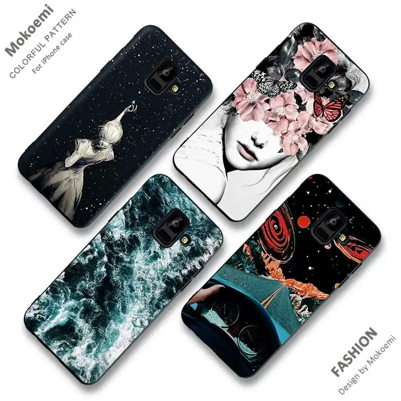 Модный мягкий ТПУ чехол с YJ узором 5," для samsung Galaxy A6 чехол для samsung Galaxy A6 Plus чехол для телефона