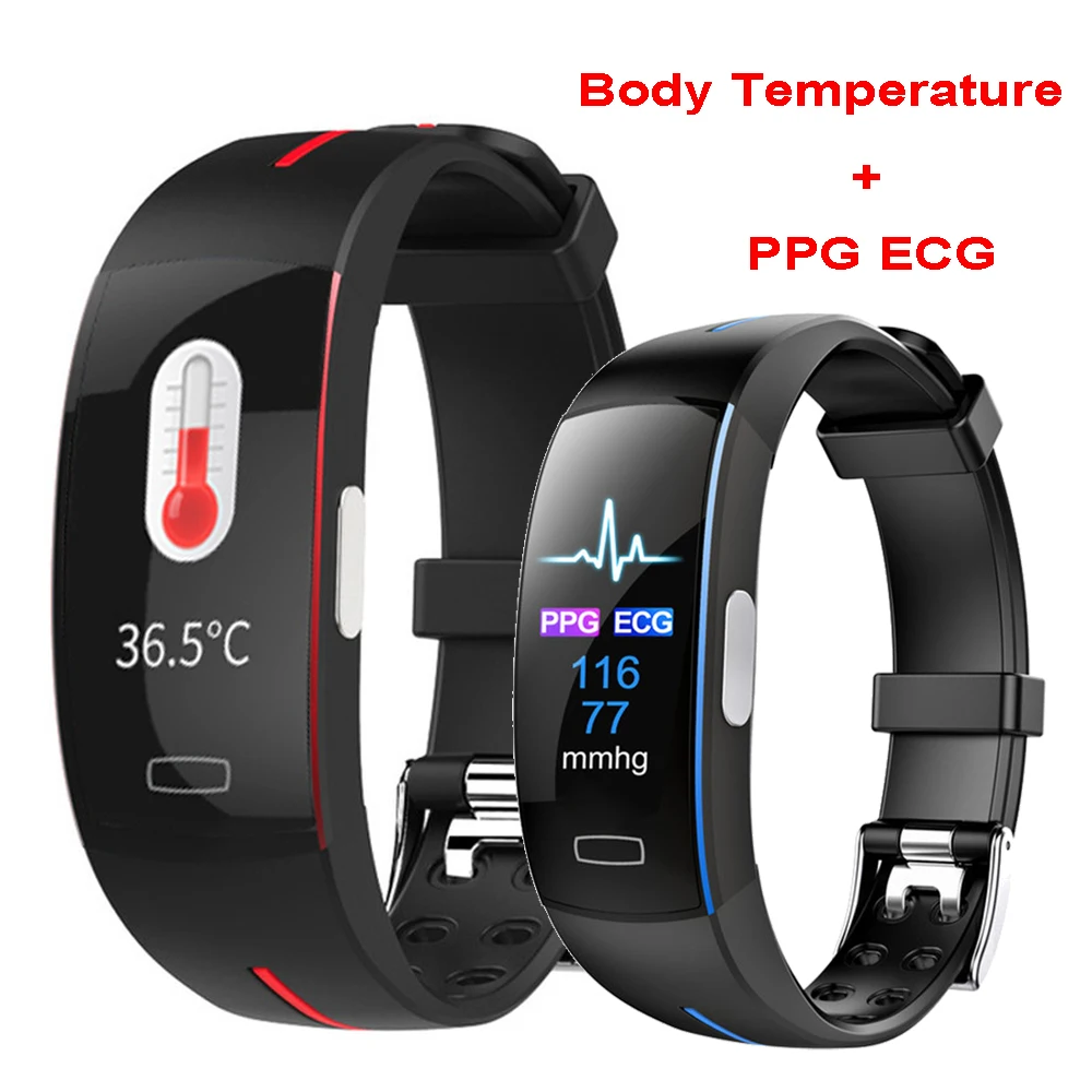

P3A Smart Band 24H Temperature ECG PPG Blood Pressure Remote Care Heart Rate Sport Men Watch Fitness Tracker For Xiaomi huawei