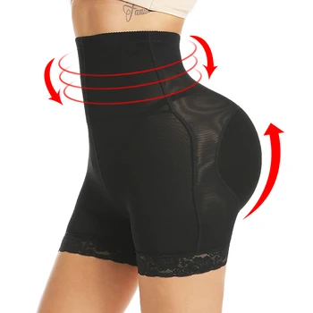 Women High Waist Lace Butt Lifter Body Shaper Tummy Control Panties Boyshort Pad Shorts Hip Enhancer Shapewear 1