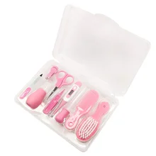 9pcs Healthcare Thermometer Tweezers Baby Scissor Comb Newborn Nasal Aspirator Grooming Set Daily Care Manicure