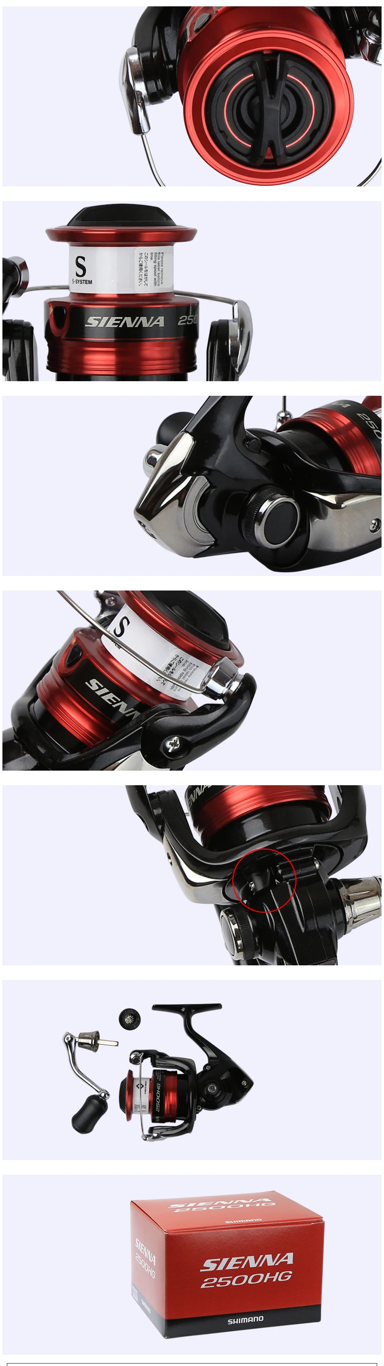 Новая катушка для спиннинга SHIMANO SIENNA FG 500 1000 2000 2500 2500HG C3000 4000 5,0: 1/5. 2:1 1+ 1 BB морской Спиннинг рыболовная Катушка для спиннинга