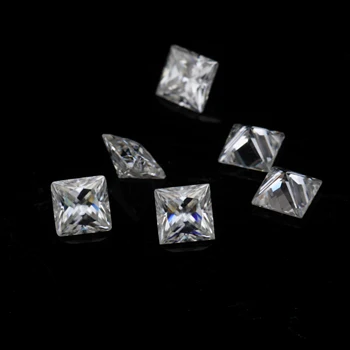 

Starsgem 3.5*3.5mm Test Positive VVS Square Princess EF 0.3ct Moissanite Gemstone Small Size Loose Bead