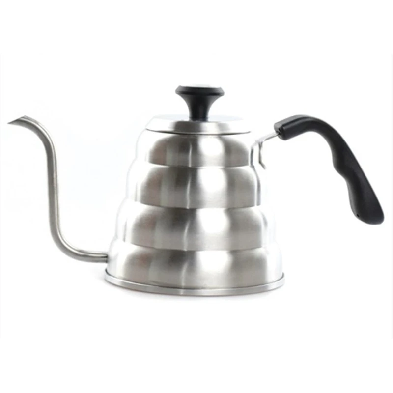 

1L Gooseneck Drip Kettle Coffee Tea Pot Stainless Steel Coffee Drip Kettle with Creative Thermometer Suit for Induction Cooker
