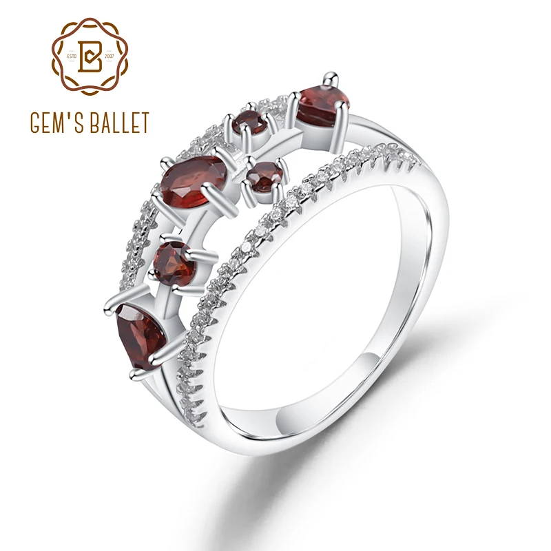 Женское кольцо с камнем GEM'S BALLET ювелирное изделие из натурального красного