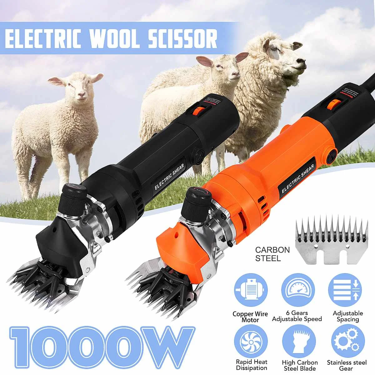 

450W 220V 6 Gears Speed Electric scissor Sheep Goat Shearing Machine Clipper Shears Cutter Wool scissor