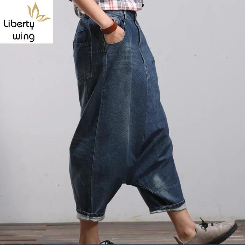 Women Palazzo Capri Baggy Hip Hop Boho Loose Fit Vaqueros Mujer Broek Vrouwen Warm Jeans Pants for Woman Trousers Women Palazzo Capri Baggy Hip Hop Boho Loose Fit Vaqueros Mujer Broek Vrouwen Warm Jeans Pants for Woman Trousers