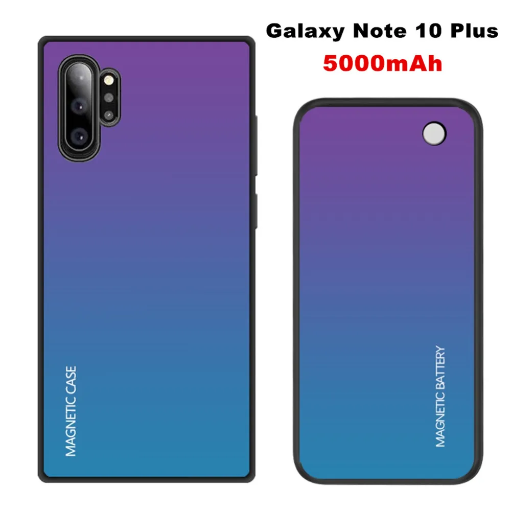 For Note 10 Pro Беспроводной магнитный чехол для зарядного устройства для samsung Galaxy Note 10 Plus, чехол для питания 5000 мА/ч, чехол для внешнего зарядного устройства - Цвет: For Note 10 Pro