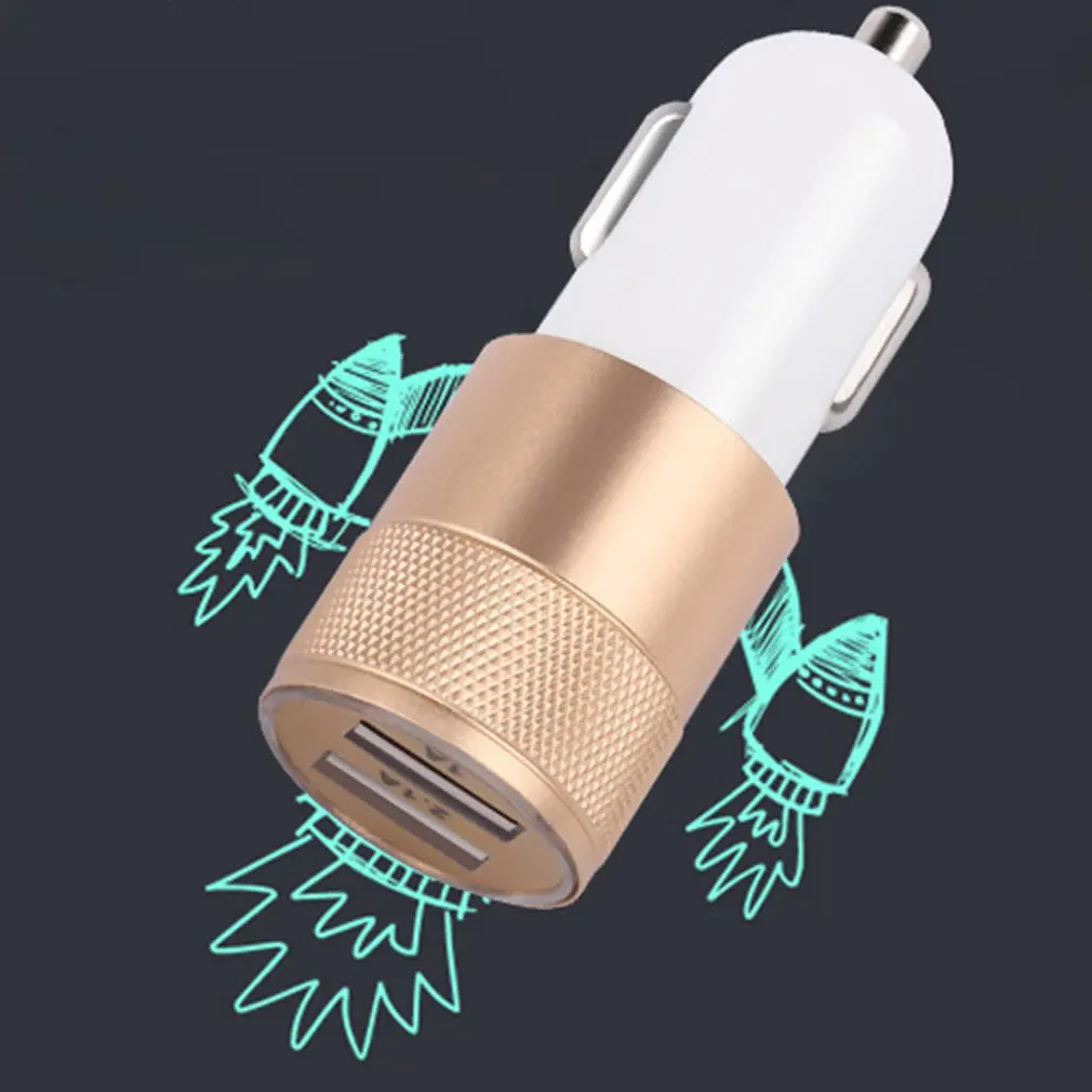 Мини 2 порта USB Автомобильное зарядное устройство 2.1A Универсальный двойной
