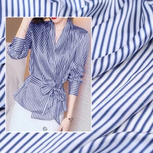 108*80 см 19 мм 93% шелк и 7% спандекс синяя полоска принт стрейч шелковая атласная ткань для платья Cheongsam рубашка куртка B222