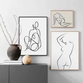 

Abstract Line Body Art Print Wall Art Canvas Painting Nordic Minimalism Posters And Prints Wall Pictures For Living Room Decor