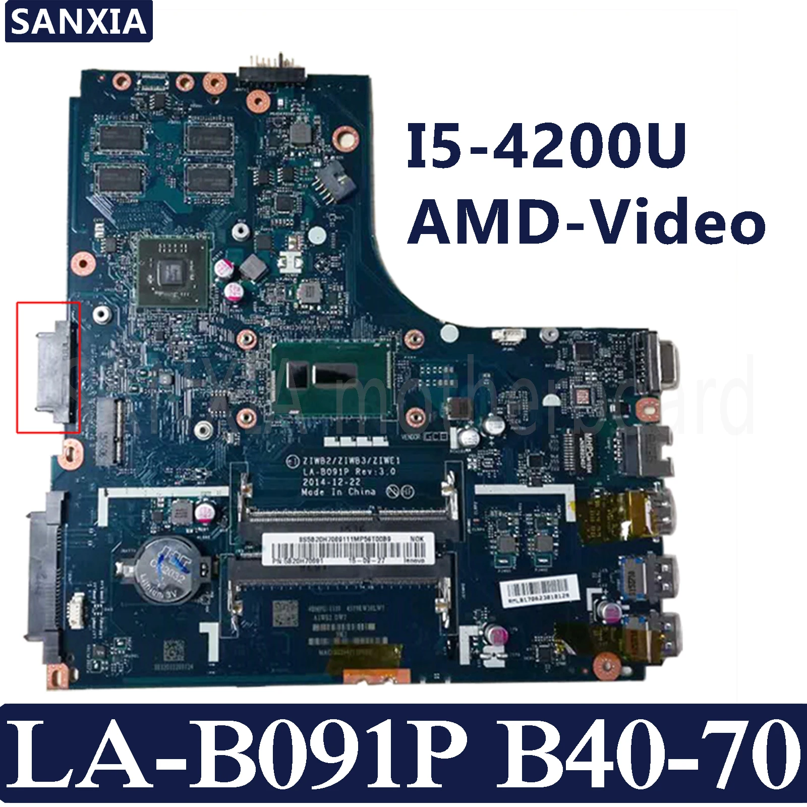 KEFU ZIWB2/ZIWB3/ZIWE1 LA-B091P материнская плата для ноутбука Lenovo B40-70 тест оригинальная I5-4200U