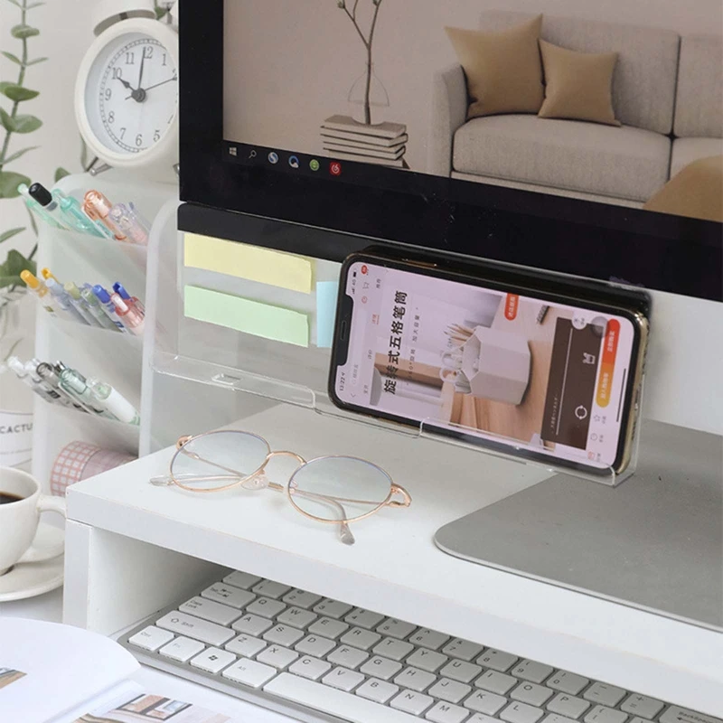 Sticky notes board memo sign transparent message board with slot phone stand strong adhesive multifunction stand office acrylic sign holder,sticky note holder