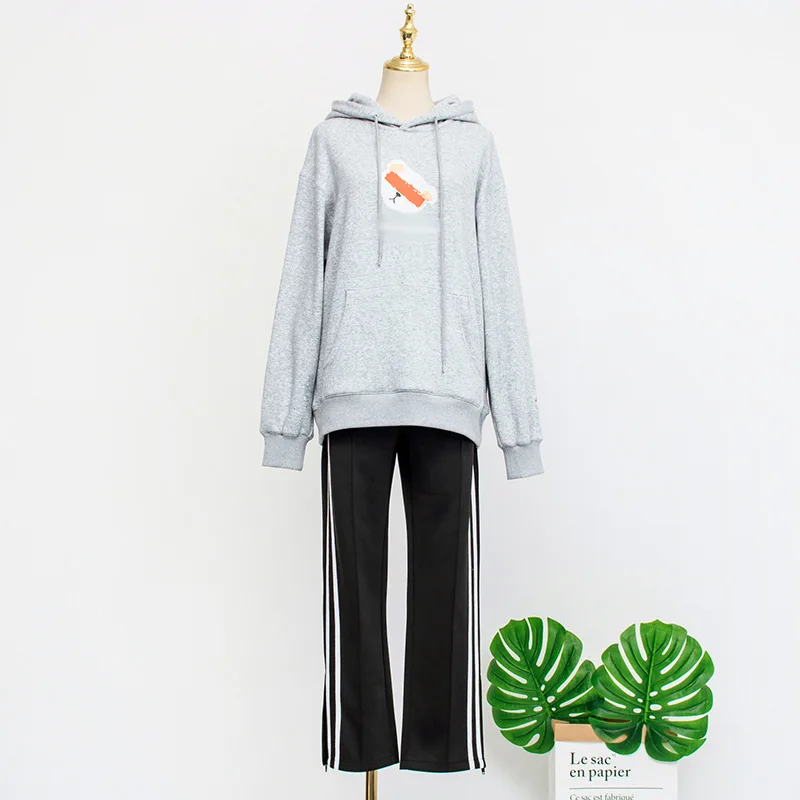 

2019 Printed Alphabet with Cap Loose Version of Clothing Hoodies Women Sweatshirt Pullovers Print Sweatshirt Women