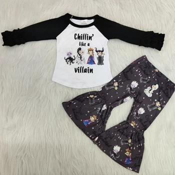 

Hot Sale Fashion Fall Autumn Style Kids GIrls Cartoon Print 2 pcs boutique Outfit High Quality Cute Baby Girl Clothing