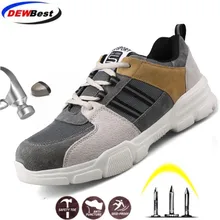 DEWBEST/Мужская дышащая Рабочая обувь со стальным носком; мужские уличные противоскользящие стальные проколы; строительные защитные сапоги