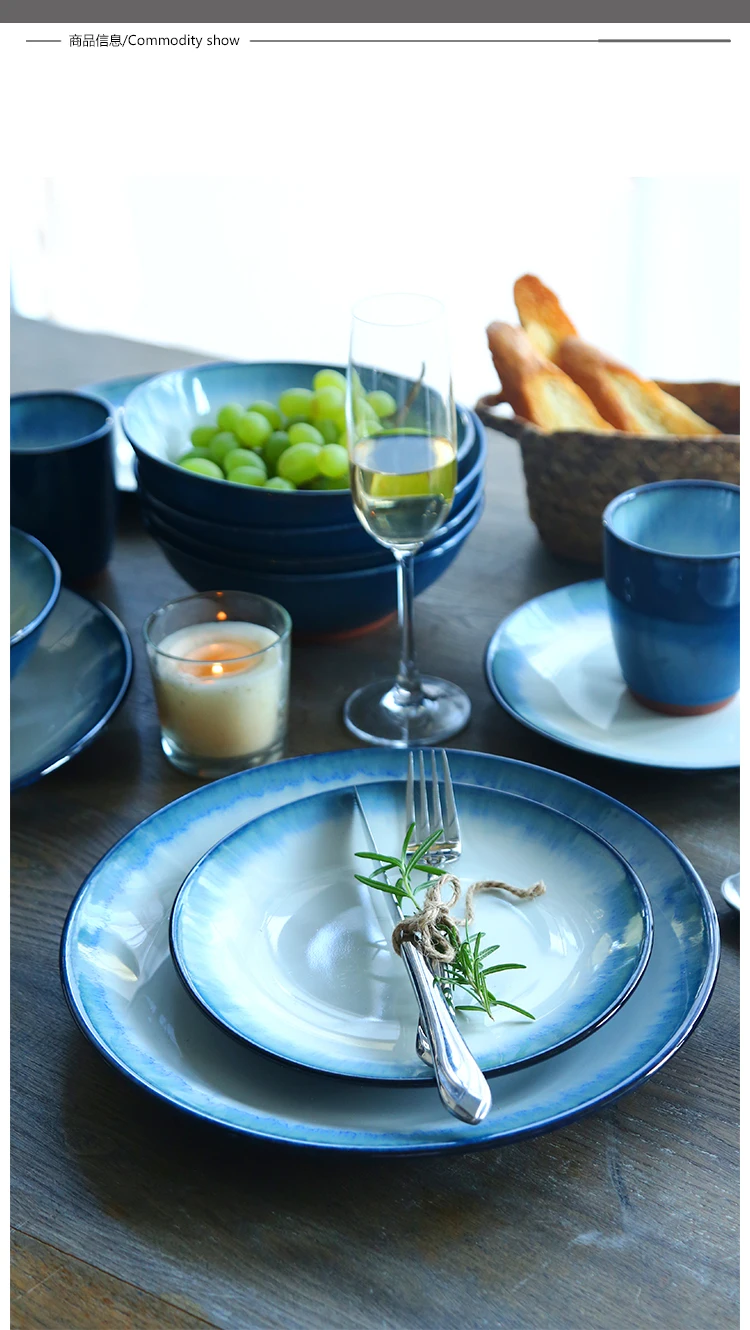 Американская Минималистичная креативная тарелка, керамическая кухонная тарелка, набор посуды, блюда для еды, рисовая Салатница, чашка для супа и напитков