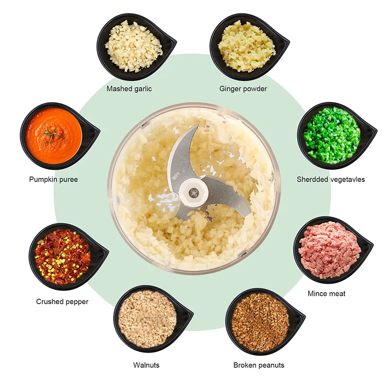 HiPiCok Electric Food Chopper Garlic Crusher Meat Grinder Mini Garlic Press Vegetable Chopper Masher Machine USB Kitchen Gadgets