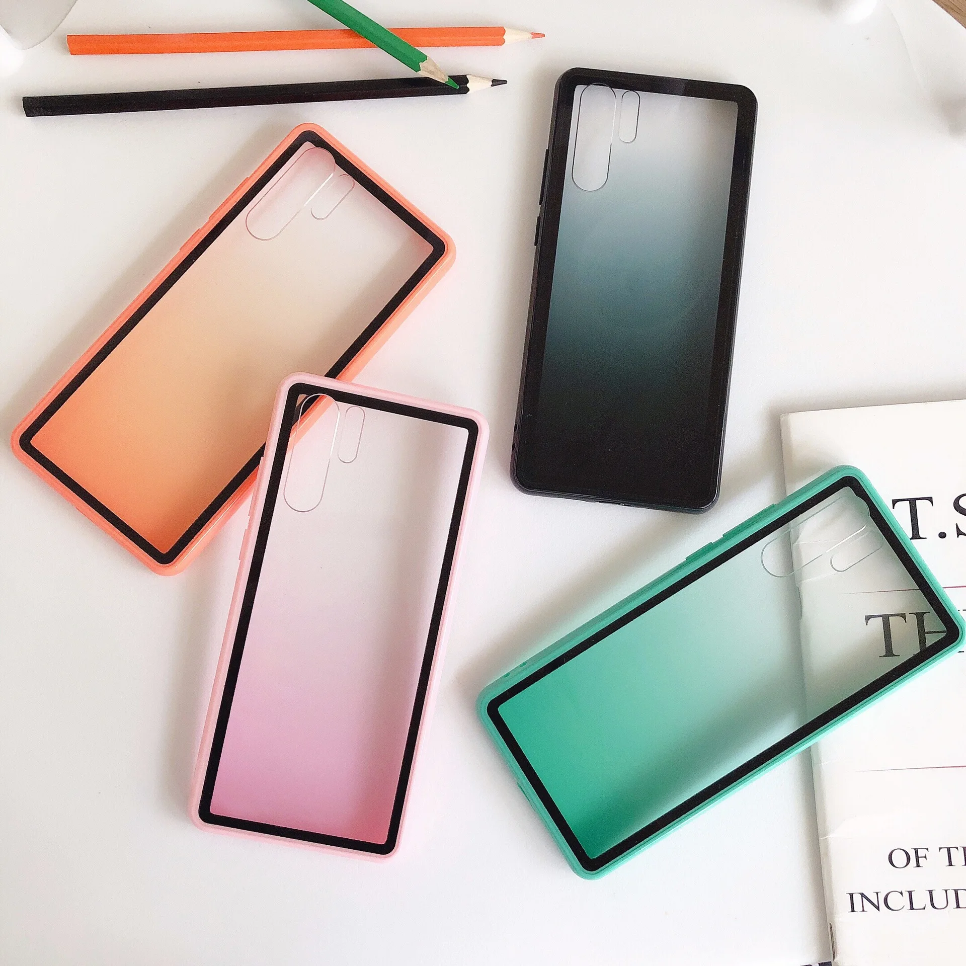 Градиентный акриловый Радужный чехол для huawei P30 Pro P30 Lite Honor 8X Honor 10i Honor 10 Lite, защитный чехол для Nova 5 Pro