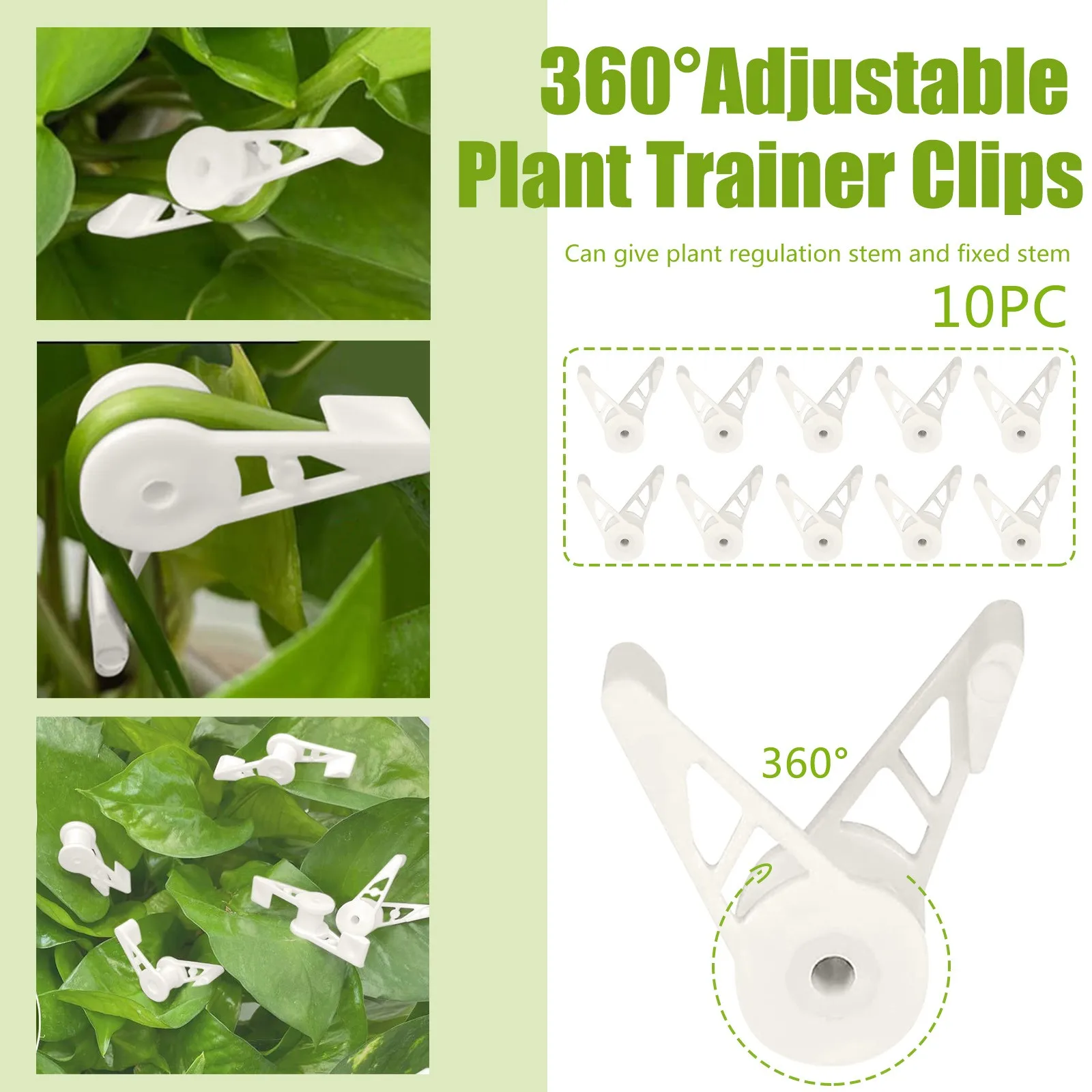 10pcs 360 Degrees Plant Branch Benders Adjustable Plant Supports Ixed Clips Planter Holder Tools Garden Supplies Bender plastic plant supports plant clips plant bender clips