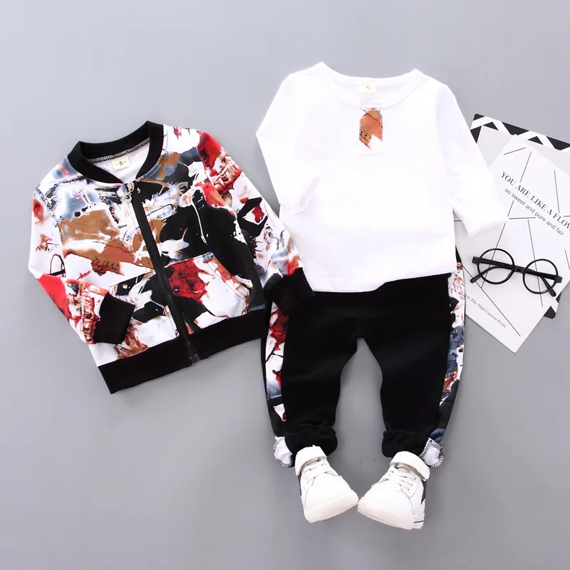 Low Price Winter Print-Set Baby-Boys Fashion Fall Three-Piece Year-Old 2-3-4 0-1 Autumn Handsome qzKOZorb5
