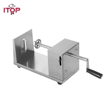 ITOP Potato Spiral Slicer Stainless Steel Potato Tower Twisted Cutter Slicer Machine Manual Vegetable Tools With 2 Blades