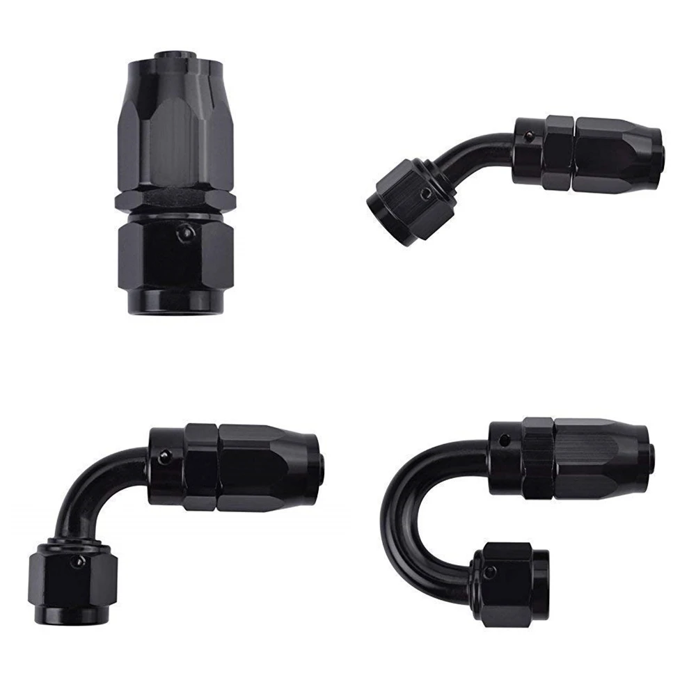 

AN12 Fuel Line Hose End Swivel Fitting Oil Cooler Adapter Black Color Anodized 0 Degree 45 Degree 90 Degree 180 Degree