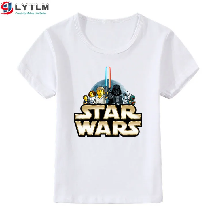 LYTLM/детская одежда для мальчиков белая футболка с Дартом Вейдером для детей 8 лет Roupa Menina, 14 лет, XXX, рубашки для девочек летние топы, Детская футболка - Цвет: DX White
