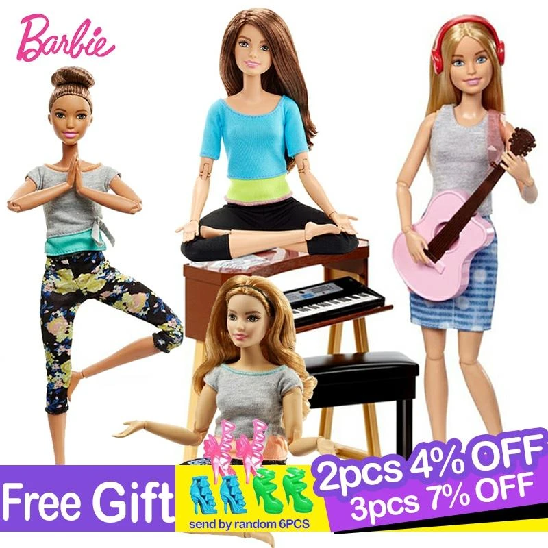 5 Styles Original Barbie Joint Movement Doll Gymnastics Yoga Dancer Soccer Player Barbie Doll Children Educational Toy Girl Gift Dolls Aliexpress