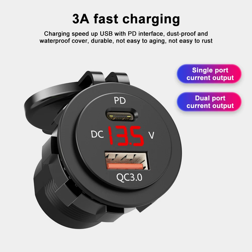 USB  PD ޼  3.0   , LED а ̺ , 12-24V ڵ ̿  USB 