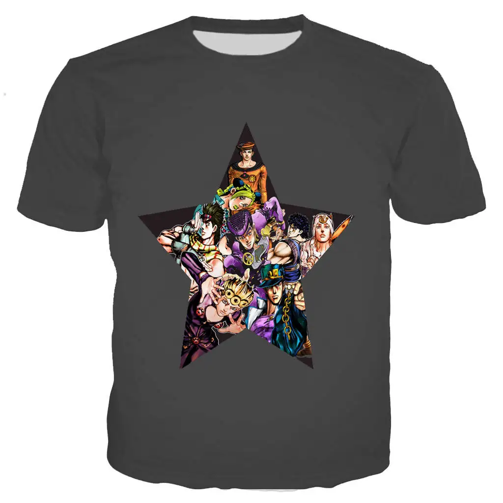 Аниме JoJo Необычные Приключения футболки Harajuku мужские и женские модные летние