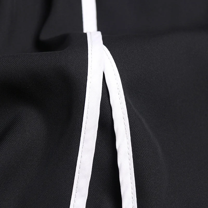 [EAM] High Elastic Waist Black Pocket Split Long Wide Leg Trousers New Loose Fit Pants Women Fashion Spring Autumn 2020 1X812