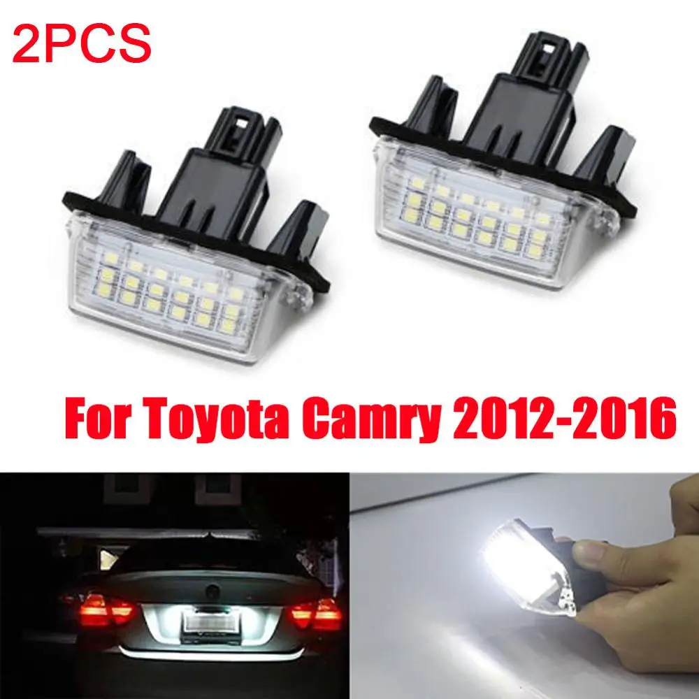 

2pcs 18 LED Car License Plate Light Xenon High Power Car White Number Plate Lamp For Toyota Camry 2012-2016