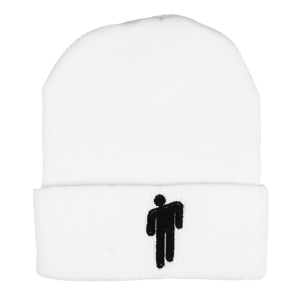 

Little Man Winter Hats Casual Women Beanie Soft Knitted Caps Stretch Autumn Embroidery Warm Adult Hip-Hop Fashion Bonnet