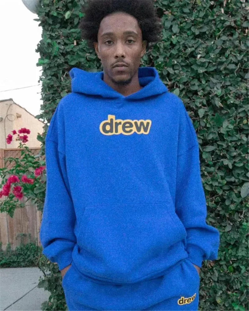 Drew House/Высококачественная уличная одежда для пар; толстовка со смайликом; Джастин Бибер; Drew Hous; модная зимняя толстовка с капюшоном