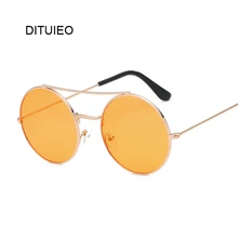 Новое поступление круглое покрытие для солнцезащитных очков ретро женские брендовые дизайнерские солнцезащитные очки Женские винтажные зеркальные очки