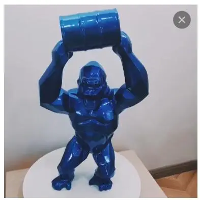 40 см Американская креативная Художественная Скульптура животного статуя гориллы бюст орангутан Художественная Скульптура Смола ремесло украшение дома R3151 - Цвет: Синий