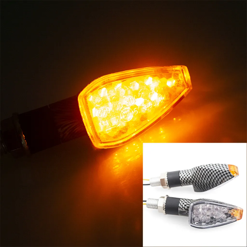 Evomosa Carbon Moto Moto Led Indicatore Di Direzione Lampeggiante Luci 12V 2W Per Honda Yamaha Suzuki Kawasaki Una Coppia