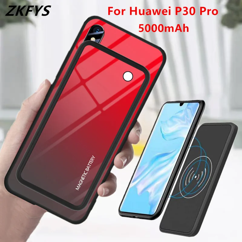 Беспроводной магнитный чехол для зарядного устройства s для huawei P30 Pro, чехол для аккумулятора s 5000 мАч, внешний аккумулятор, чехол для зарядки аккумулятора