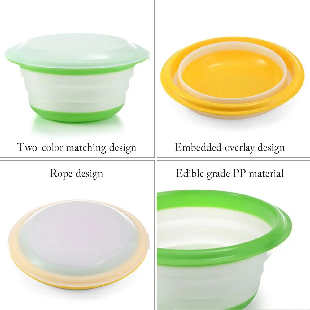 3 шт. Складная миска портативная посуда дорожная миска для свежей еды пластиковая силиконовая посуда для еды Складная миска для хранения фруктов