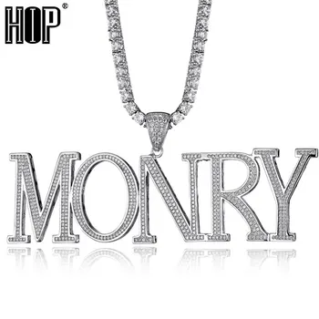 

Hip Hop Custom Name Bubble Cubic Zirconia Bling Combination Words Iced Out Chain Pendants & Necklaces For Men Jewelry