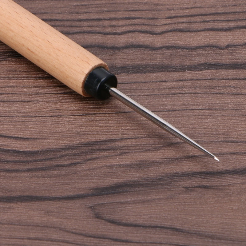 

Leather Craft Awl Tools Hole Maker Wooden Handle Sewing Stitching Punching