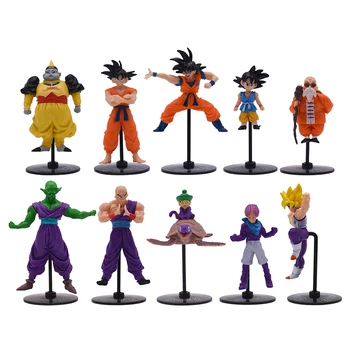 

10pcs/set Dragon Ball Z Action Figure Son Goku Vegeta Frieza Broly Zamasu Trunks Anime PVC Collectible Model Toys for Kids Gift