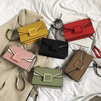 

Retro Female Square Bag 2019 New High Quality Matte Pu Leather Women's Designer Handbag Chain Shoulder Messenger Bags