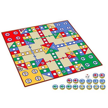 

82*82cm Foldable Cartoon Baby Flying Chess Floor Play Mat Carpet Mat Kid Climbing Pad Rug Parent-child Interactive Games Blanket